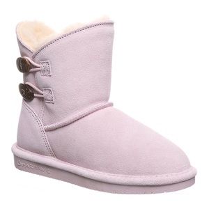Bearpaw Sz 5 Grls Pale Pink Rosaline Suede Boot by BEARPAW with NeverWet® techn…